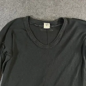 We The Free Free People Black Thermal Waffle Knit Raw Seam Top Thumbholes Small thumbnail 9