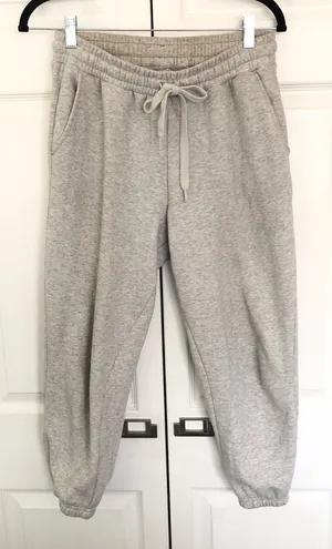Heather Gray Fabletics Crop Jogger Sweatpants Size M thumbnail 1
