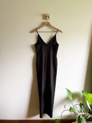 Anthropologie BHLDN Lyra V-Neck Faux Wrap Stretch Crepe Midi Dress Size 2 thumbnail 5