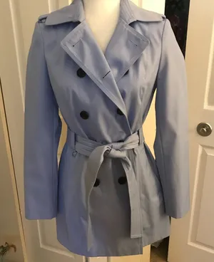 Express periwinkle purple blue rain Trench coat thumbnail 1