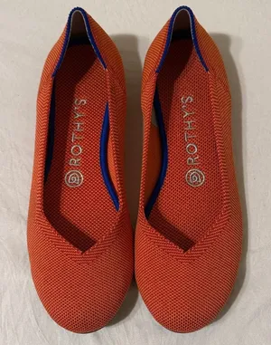 Rothy's Retired Rare Persimmon The Point Flats Orange Shoe Women's Size 8 thumbnail 1