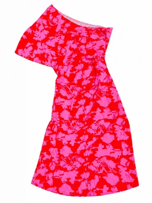 Pink Abstract Floral Wrap Maxi Dress XL Resort Vacation dopamine dressing thumbnail 4