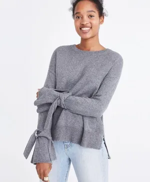 Tie-Cuff Pullover Sweater M thumbnail 2