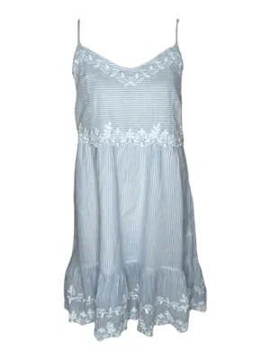 Joie ミ Floral Embroidery Lace Spaghetti Strap Sundress ミ Blue White Stripe ミ S thumbnail 3