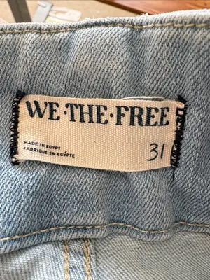 Free People We the Free Jayde Super High Rise Flared Jeans Light Wash Sz 31 thumbnail 7
