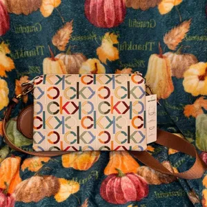 Calvin Klein CK Logo Crossbody Bag Coin Purse Multicolor 2-in-1 NWT thumbnail 2