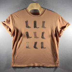 3198 | Maurices Western Cowboy Boot Graphic Tee Brown Women XL thumbnail 1