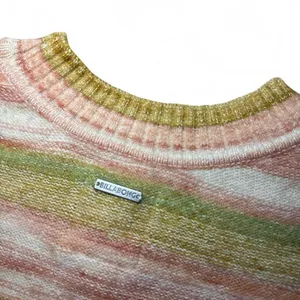 NEW Billabong Retro 70s Pink Sunset Stripped Crop Knit Jumper Sweater — MEDIUM thumbnail 7