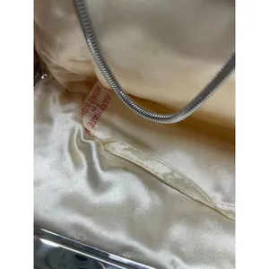 Handmade Vintage Ivory white All Beaded Top Handle Bag With Mother Of Pearl Detailing thumbnail 13