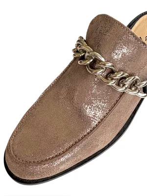 EUC Free People Leather Vida Mules Metallic Hold Size 9.5 thumbnail 5