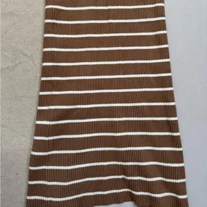Freshman 1996 Brown Striped Ribbed Knit Long Pull On Skirt with Slit Size XS thumbnail 4