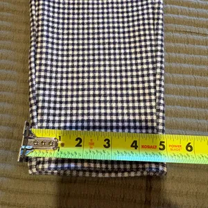 Michael Kors Navy Blue & White Check Pull-on Pants gold details size M women’s thumbnail 10