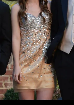 Mini Homecoming Dress Tan Size 2 thumbnail 10