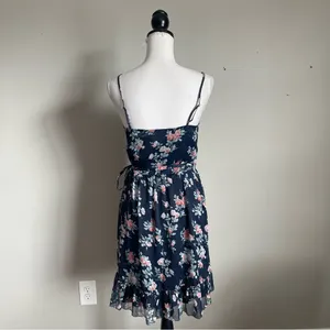 ABERCROMBIE & FITCH | Blue Floral Wrap Mini Dress Sz S(T) thumbnail 7