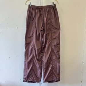 PacSun Mauve Brown Nylon Parachute Pants Wide Leg Streetwear MB7338 Small thumbnail 4