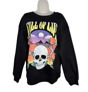 Full of Life “skull” Graphic Fleece Sweatshirt thumbnail 5