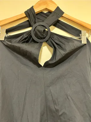 STAUD Black A-Line Keyhold Halter Midi Dress Size XS thumbnail 3