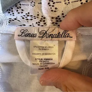 Linea Donatella White Lace Trim Wrap Robe Bridal Shower Nightgown S M Soft Cozy thumbnail 4
