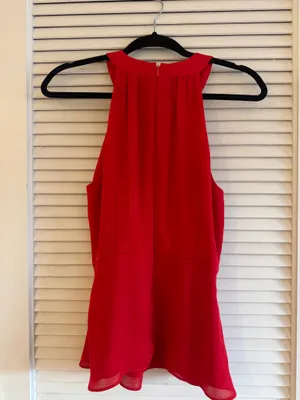 White House Black Market Red Blouse thumbnail 4