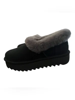 UGG Nita Genuine Shearling Slipper Black Gray Platform NWOB Women’s 9 thumbnail 5