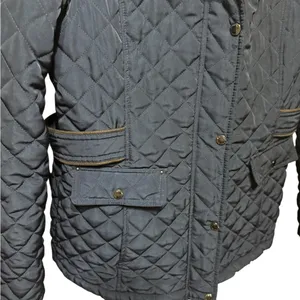 Laundry by‎ Shelli Segal Fleece-Lined Hooded Coat Navy Blue Quilted Sz L thumbnail 9