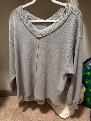 Aerie Wonder Textured V-Neck Sweater thumbnail 2