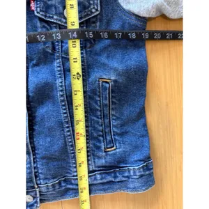 Levi's Hybrid Original Denim Sweatshirt Hoodie Trucker Jacket Medium Blue Gray thumbnail 9