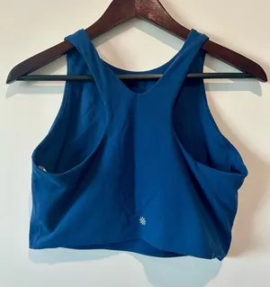 Athleta Blue Racerback Crop Tank Top Women’s Large L Workout Yoga thumbnail 1