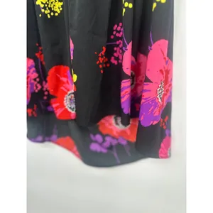 Roxy Floral Mini Dress Women S Black High Low Keyhole Y2K Whimsigoth Tropical thumbnail 3