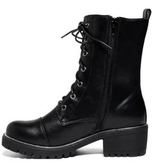 Refresh Black Lace-Up Combat Boots thumbnail 4