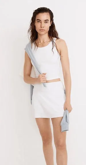 Madewell NWT MWL Flex Cutout-Back Tank White Activewear Workou thumbnail 1