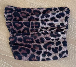 Superdown Tube Top Ruched leopard Print Size S Brown Black thumbnail 1