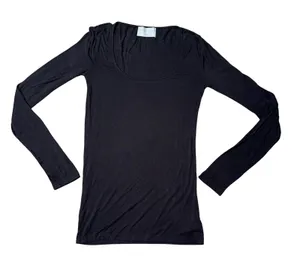 Modern Citizen Scoop Neck‎ Top Women Medium Black Excellent Long Sleeve MC21T212 thumbnail 1