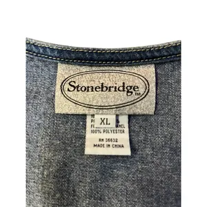 Stonebridge Denim Vest Womens XL Purse Print Western Button Front Used thumbnail 16