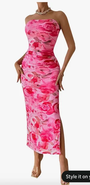 Pink Floral Dress Amazon thumbnail 1