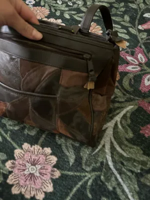 Leather patchwork purse Brown thumbnail 4