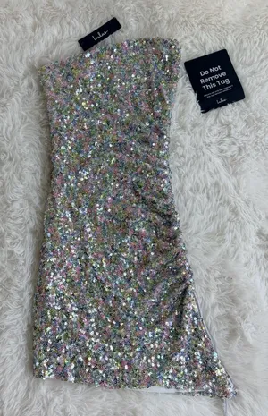 Lulus Multi-Colored Sequin Strapless Mini Dress thumbnail 1