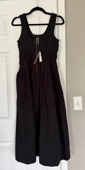 Anthropologie Somerset Black Half Zip Maxi Dress NEW NWT thumbnail 1
