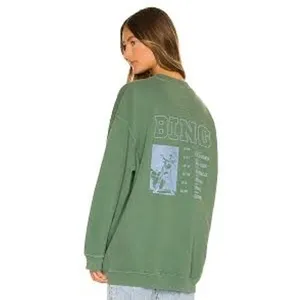 Anine Bing Sweatshirt Womens S Green Harvey Tour Graphic Organic Cotton Pullover thumbnail 3