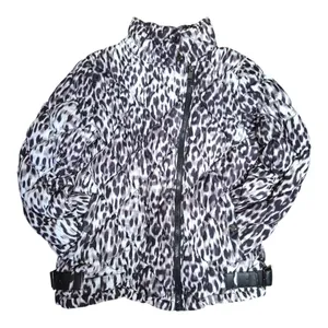 Andrew Snow Leopard Print Puffer Coat Size Large thumbnail 2