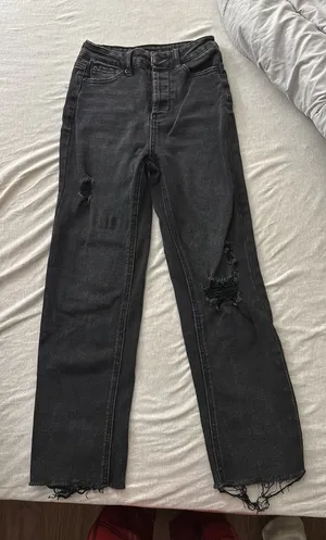 Vanilla Star Real Cheeky Straight Jeans Washed Black 5 thumbnail 1