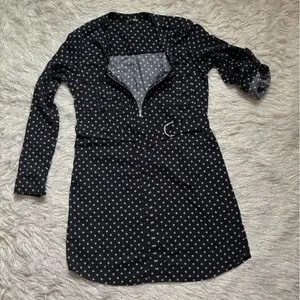 Express Black and White Polka Dot Long-Sleeve Mini Dress Size S/P thumbnail 9