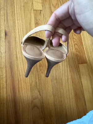 NWOT Banana Republic All Leather Vintage Slingback Sandals like hello soulmate Kitten Classic Pointed Casual Work Date Daily Low heeled Pumps Stilettos thumbnail 5