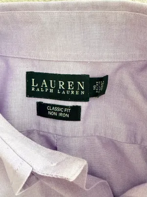 Lauren Ralph Lauren Light Purple Non Iron Cotton Shirt Classic Fit 16 34 35 thumbnail 3