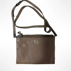 Michael Kors Brown Leather Messenger Bag thumbnail 2
