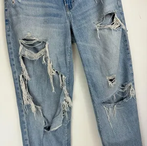 American Eagle Womens 90s Straight Pride Jeans Sz 10 Distressed Light Wash thumbnail 7