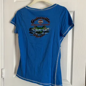 HARLEY DAVIDSON Woman’s Blue Short Sleeved Florida Size Large TShirt thumbnail 5