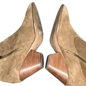 Frye‎ Reina Ankle Boots 10 Cognac Suede Western Ankle Zip Stacked Heel Booties thumbnail 11