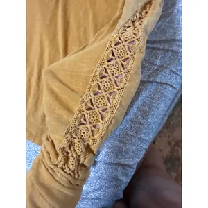 Idyllwind Size Large mustard yellow long-sleeve henley crochet lace bohemian thumbnail 4