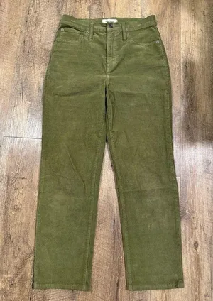 Madewell Corduroy Green Classic Straight Jeans 26 thumbnail 1